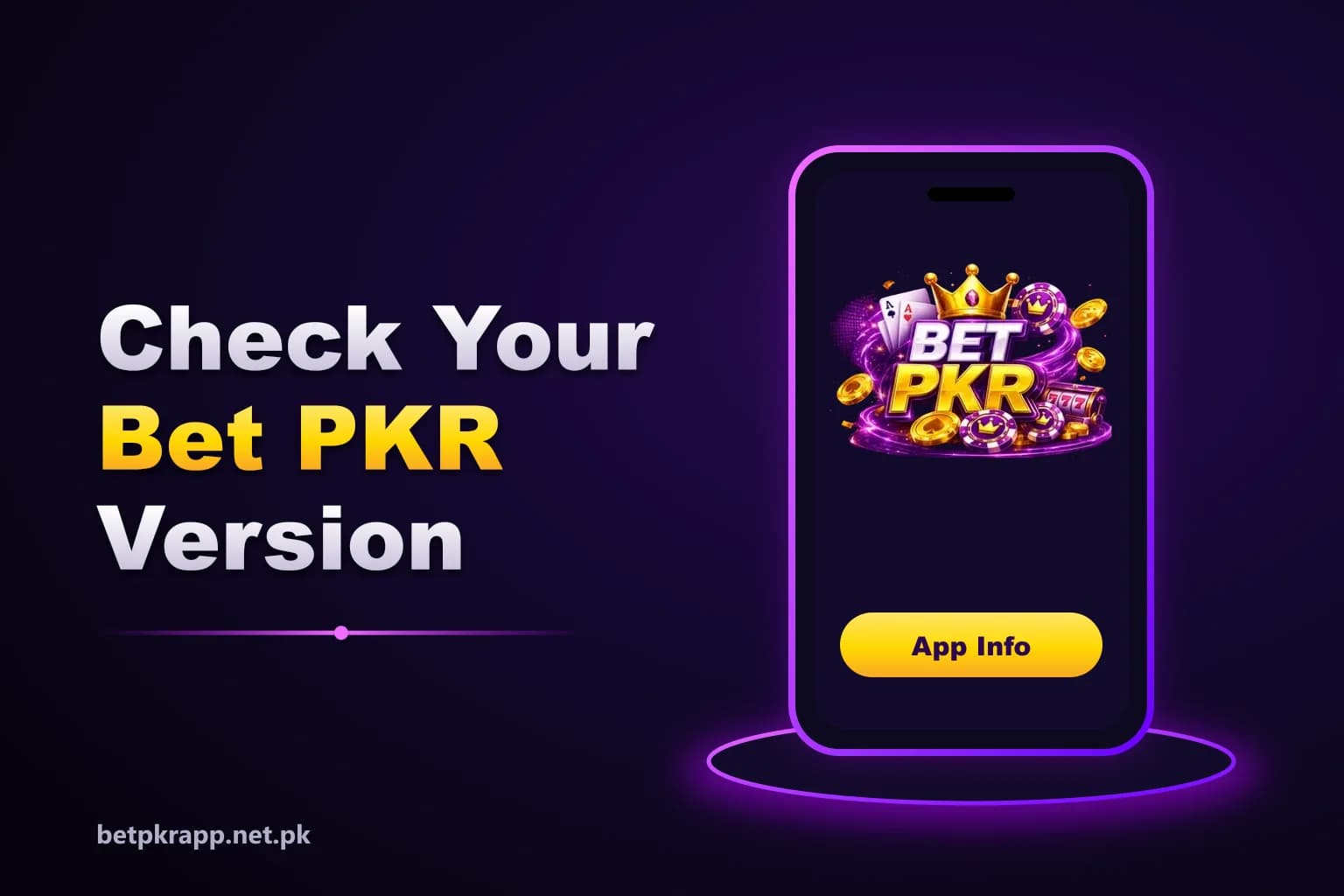 Android App info screen showing where to check the Betpkr app version
