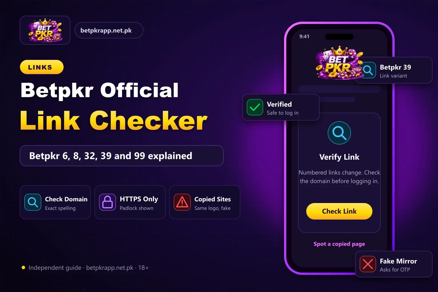 Betpkr Official Link Checker: Betpkr 6, 8, 32, 39 and 99 explained