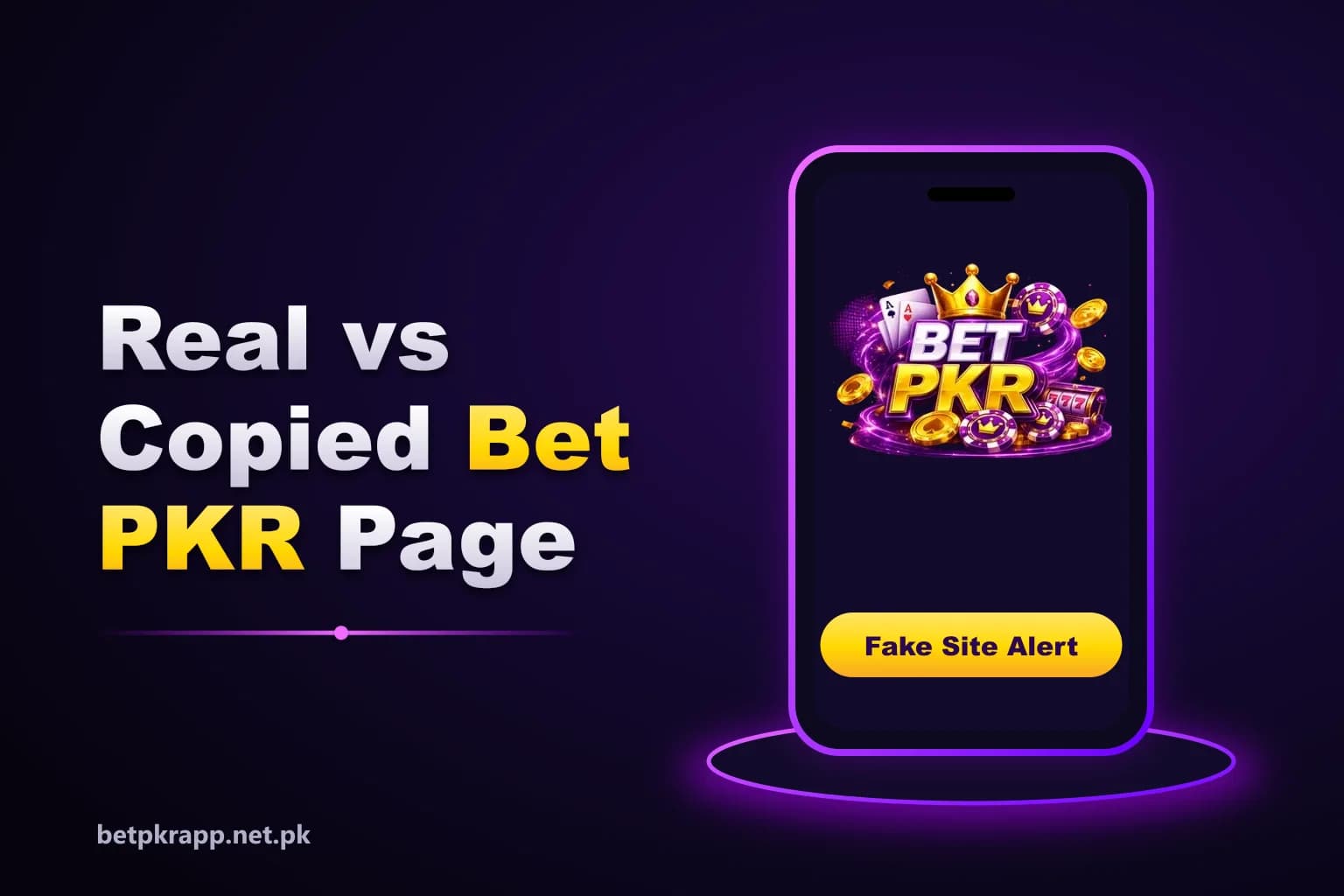 Real vs copied Betpkr login page comparison showing warning signs of a fake site