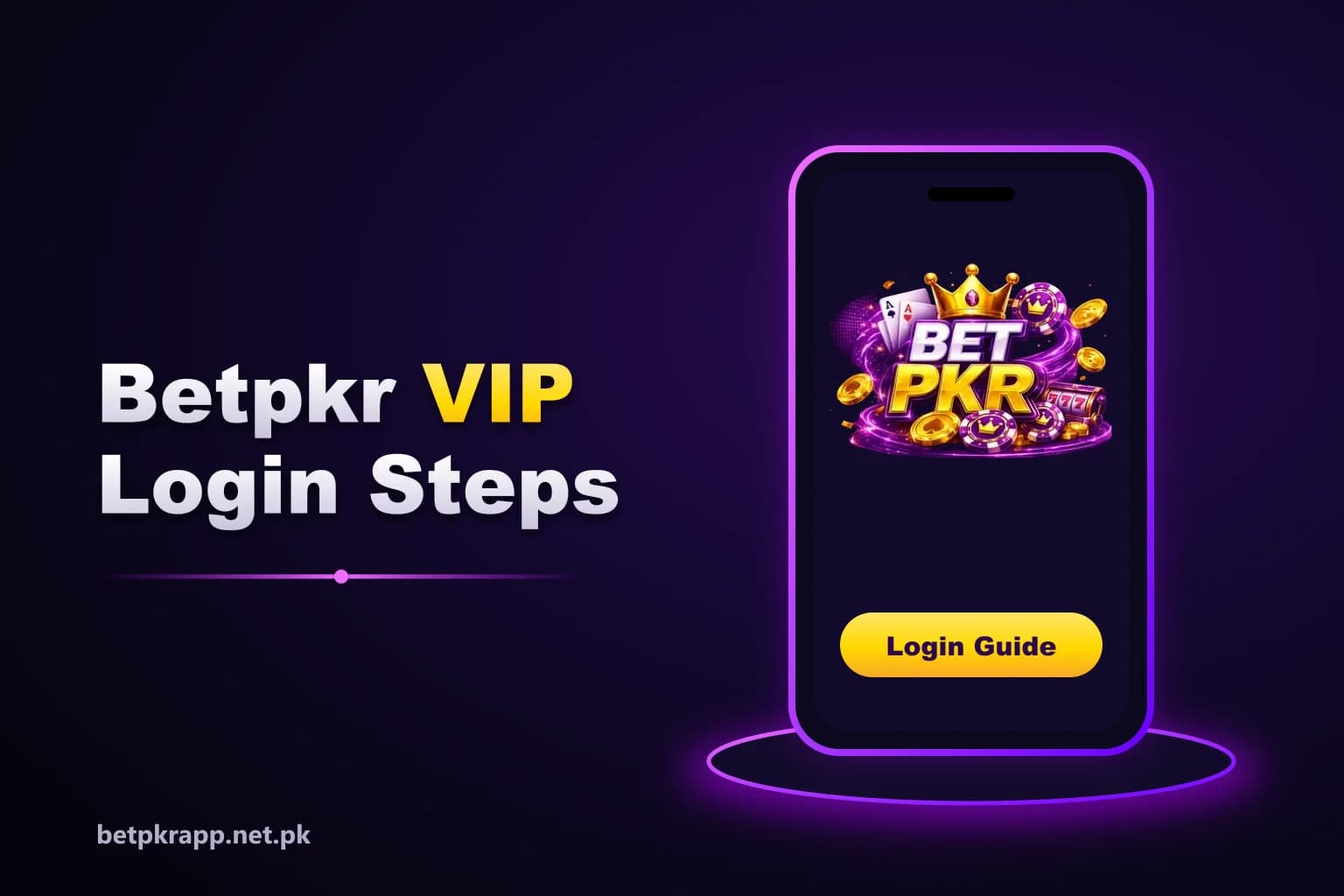 Betpkr VIP login steps shown on a smartphone login screen