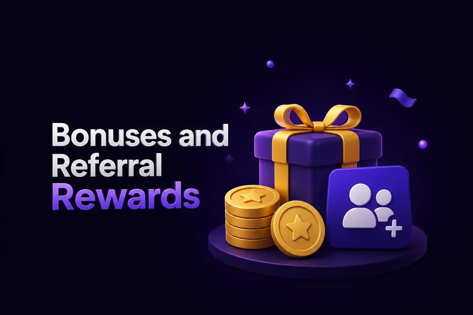 Bet PKR branded graphic for 'Bonuses and Referral Rewards' showing bonus offers and the referral rewards program