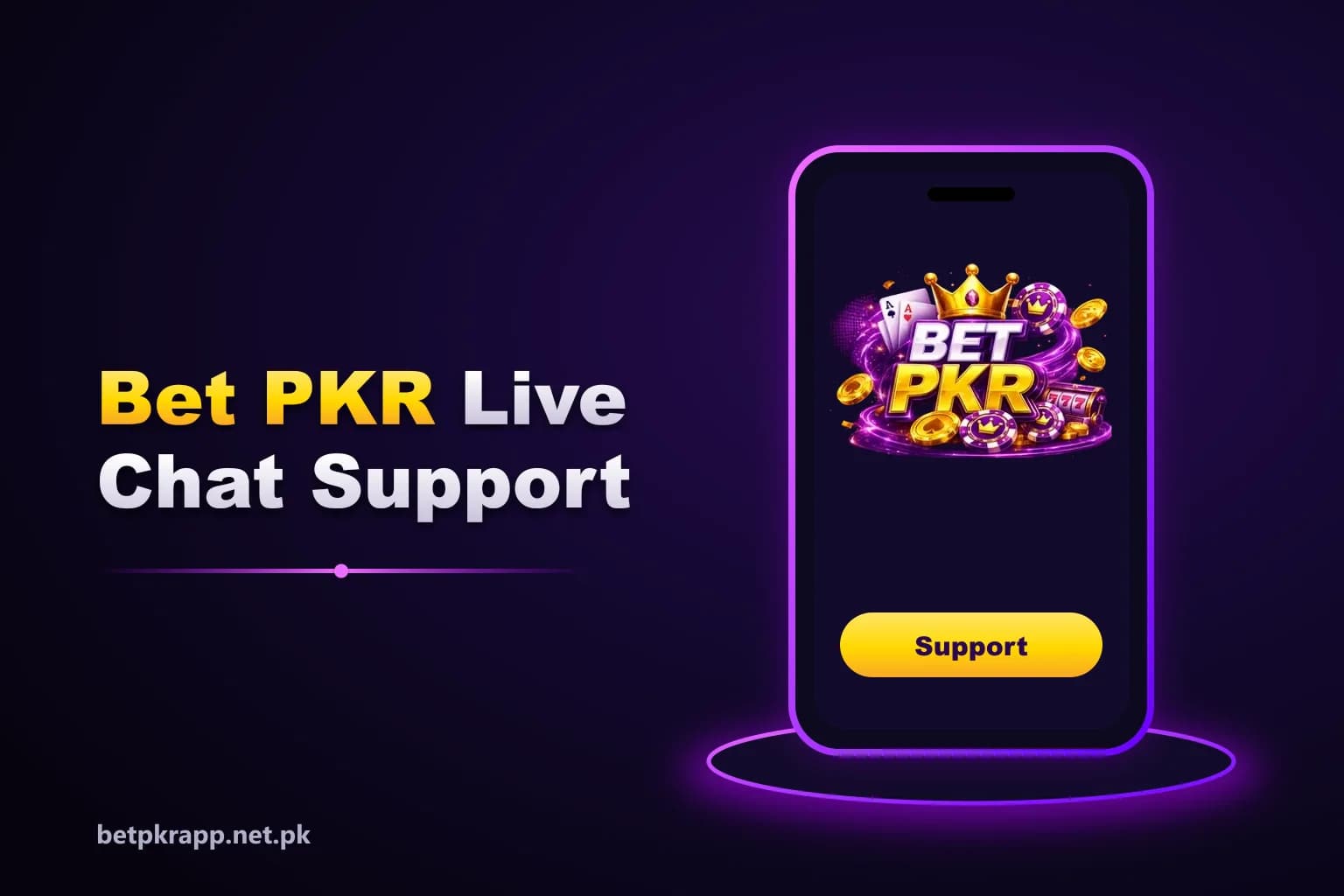 Betpkr customer service live chat button inside the app on a smartphone Betpkr customer service live chat button inside the app on a smartphone