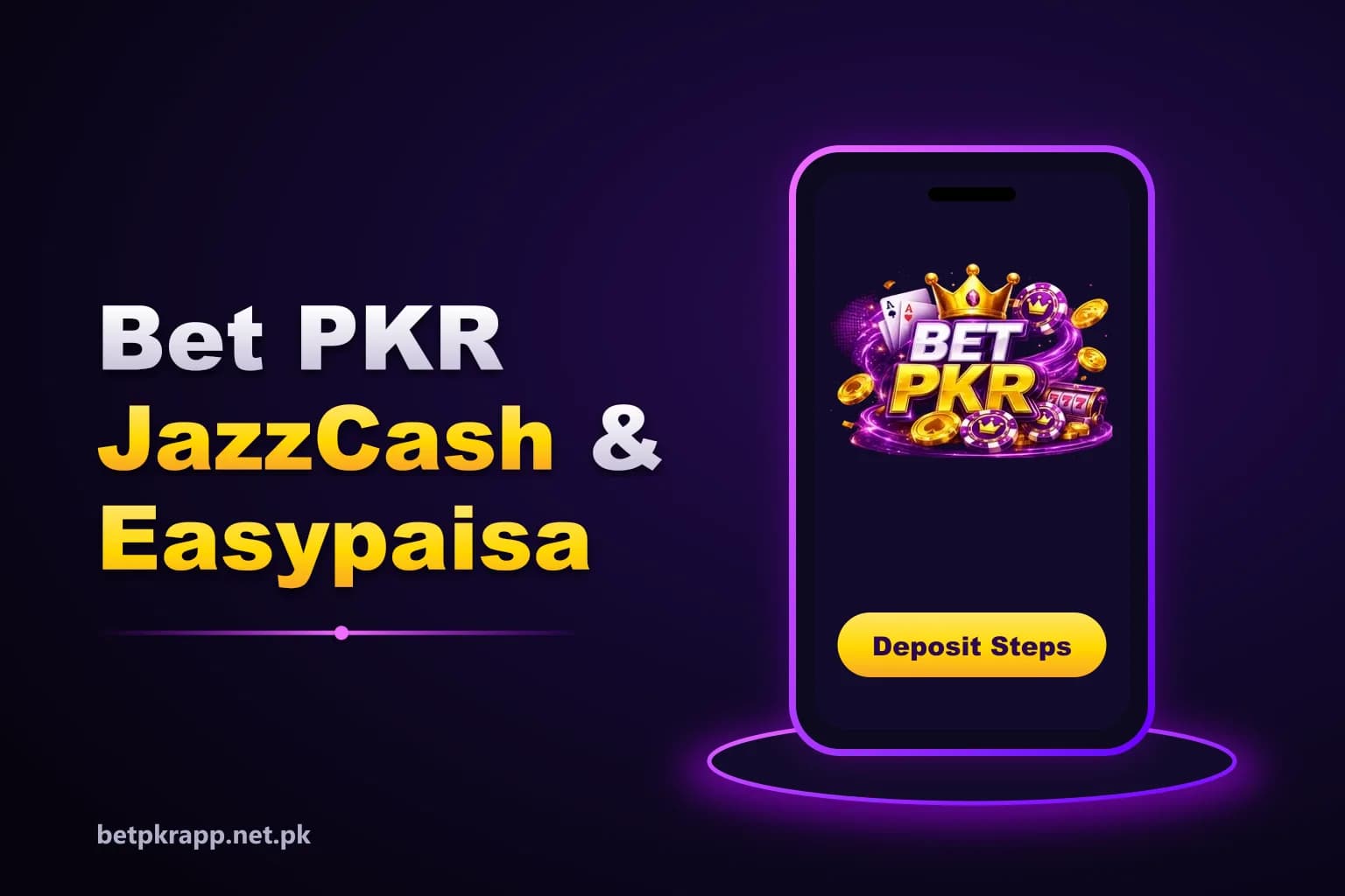 Bet PKR guide graphic showing JazzCash and Easypaisa deposit steps on a phone Bet PKR guide graphic showing JazzCash and Easypaisa deposit steps on a phone