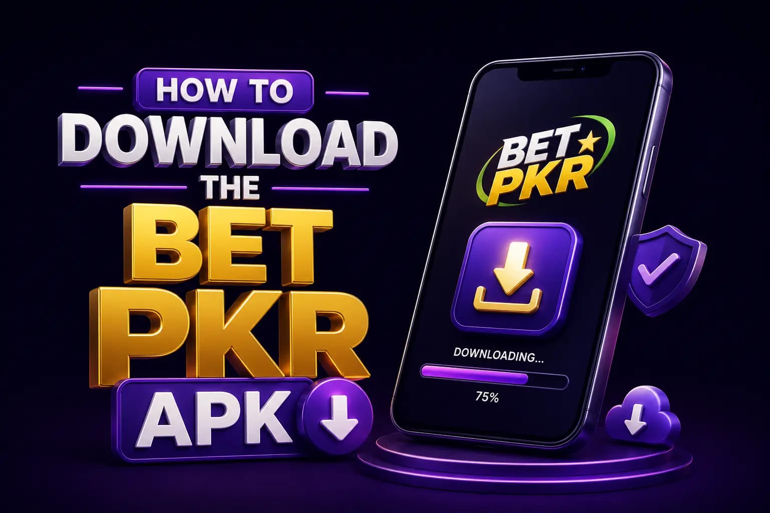 Bet PKR branded graphic showing a smartphone with the Bet PKR APK download screen Bet PKR branded graphic showing a smartphone with the Bet PKR APK download screen