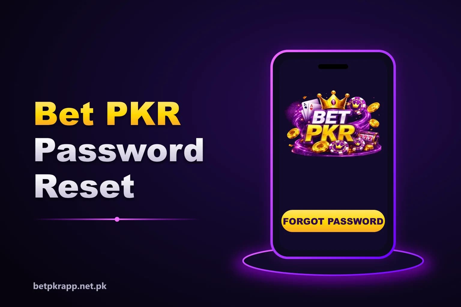 Illustration of the Betpkr forgot password screen with a mobile number field, OTP code box and new password fields Illustration of the Betpkr forgot password screen with a mobile number field, OTP code box and new password fields