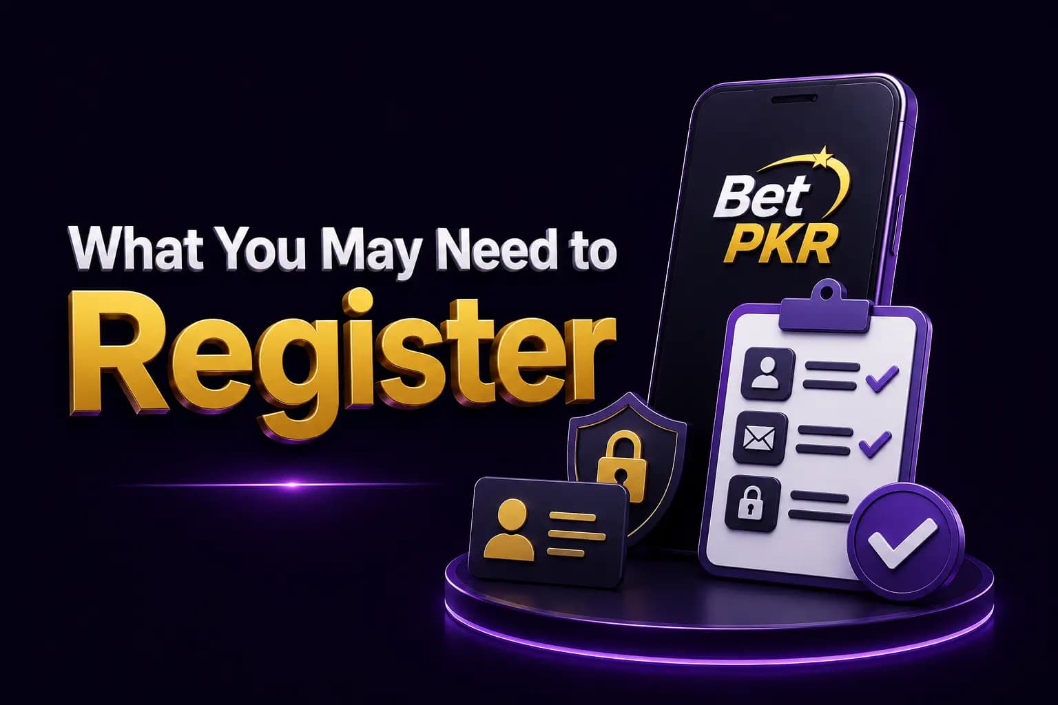 Bet PKR branded graphic showing a smartphone with the account registration form Bet PKR branded graphic showing a smartphone with the account registration form