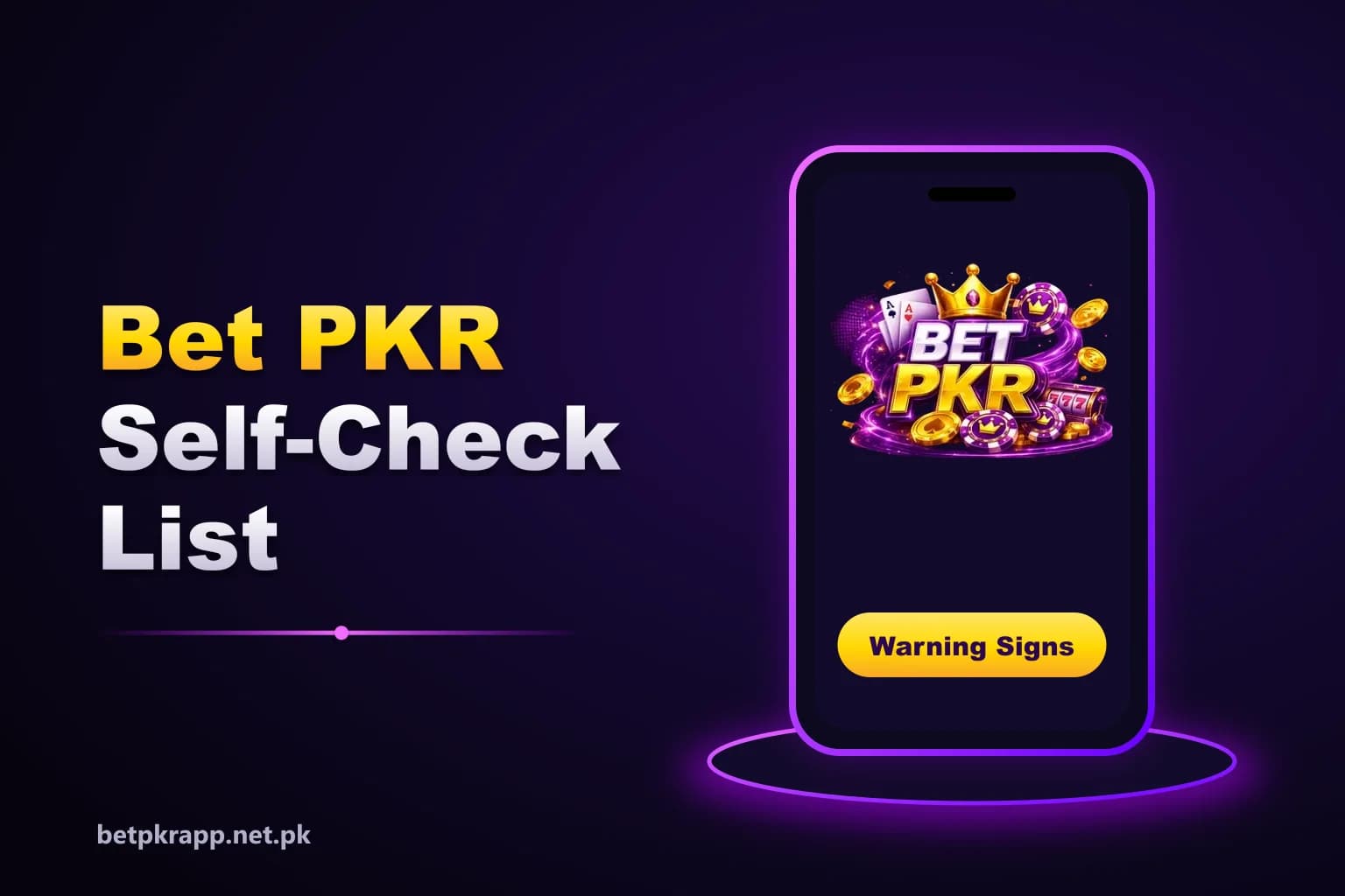 Betpkr addiction warning signs self-check list on a phone screen Betpkr addiction warning signs self-check list on a phone screen
